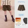 Shorts infantis Jellybaby, coleção outono 2026, grossos e quentes, perfeitos para usar em camadas, calças infantis estilo francês para meninas