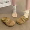 Novas Chinelos Meio Aberto Casuais com Solado Grosso e Bico Fechado para Mulheres Primavera Verão 2026, Chinelos Fofos Estilo Birkenstock para Uso Externo, Chinelos Preguiçosos
