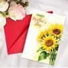Cartão de Feliz Dia das Mães Novo Transfronteiriço com Conjunto de Envelope Criativo Flor Mensagem Agradecimento Texto Cartão de Feriado