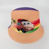 Chapéu de Pescador Infantil Estampado em Blocos de Cor, Modelo de Exportação para Meninos e Meninas, Estampa de Carro, Chapéu Bucket de Sombreamento e Proteção Solar de Outono Dupla Face