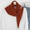 Cachecol Triangular 100% Lã Pura para Mulheres no Outono e Inverno, Cachecol de Tricô Versátil de Cor Pura Quente, Xale, Cachecol de Alta Qualidade