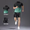Camiseta Deportiva para Hombre de Seda de Hielo Secado Rápido Ropa Traje de Running Verano Delgado Manga Corta Ropa de Fitness Ropa para Baloncesto Bádminton