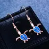 Pendientes Europeos y Americanos Transfronterizos de Amazon Moda Oro Rosa Platino Azul y Blanco Tortuga Australiana Pendientes para Mujer Versátiles