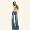 25º Look do Dia! Calça Jeans Wide Leg Estilo Americano, Cintura Alta, Caimento Solto, Emagrecimento, Estilo Preguiçoso, Calça Reta Fluida Comprimento Total.