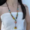 Collar Bohemio de Cerámica con Cuentas de Colores Estilo Étnico Retro Trenzado Moda de Nicho Estilo Étnico Cerámica con Cuentas