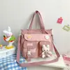 Bolsa para Aulas Particulares de Estudante, Bolsa de Ombro Portátil, Bolsa de Lona de Grande Capacidade para Alunos do Ensino Fundamental, Alunos do Ensino Médio, Bolsa para Aulas Particulares, Bolsa Transversal para Mulheres