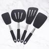 Sartén Antiadherente de Silicona Amazon Pala para Freír Bistecs Pala con Ranuras Pala para Freír Pescado Portátil Cocina Utensilios de Cocina Juego de Cuatro Piezas para Cocinar