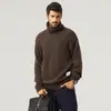 Otoño e Invierno Nuevo Tejido de Cuello Alto Grueso Pesado para Hombre Holgado Americano Retro Tejido Casual Ropa de Hombre