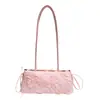 Bolsa de Red Tridimensional con Forma de Rosa con Cordón, Bolso tipo Baguette para Debajo del Brazo con un Ambiente de Hada, de Nicho y Suave, Adecuado para Citas y Viajes al Trabajo, Bolso de Hombro Único