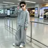 Roupas infantis meninos roupas de outono conjunto de moletom 2026 novo estilo primavera e outono crianças médias e mais velhas esportes outono menino bonito estiloso