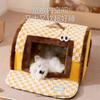Caseta para Perros para Invierno, Adecuada para Perros Medianos y Grandes como West Highland White Terrier y Bichón Frisé, Caseta con Casa Curva para Dormir Dulces Sueños, Casa para Perros Cálida para Dormir