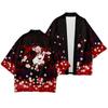 Popular estilo japonés ukiyo-e carpa de mar impresión 3D kimono Capa Pluma tejida cosplay secundario hombres co