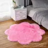 Alfombra de felpa con forma de pétalo, alfombra de cabecera para dormitorio de pelo largo de lana sintética, alfombra irregular con forma de flor de ciruelo estilo nórdico, producto transfronterizo