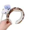 Grampo de Cabelo/Faixa de Cabelo Fofa Desenho Animado Laço Estampa de Leopardo Cabeça de Gato Versão Larga Acessórios Fofos para Cabelo de Menina Novos Outono e Inverno