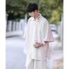 Traje de manga corta para hombre TZ49, nuevo verano 2024, color sólido, casual, bordado en el escote