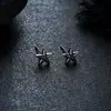 Pendientes de Racimo Completamente Diamantados de Nuevo Estilo Transfronterizos para Hombres, Modernos y Versátiles, Pendientes de Flor de Iris de Alta Gama en Forma de Cruz para Mujeres