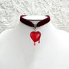 Collar de terciopelo con temperamento de sangre de amor creativo acrílico gótico de comercio exterior transfronterizo de eucalipto de junio, directo de fábrica