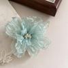 Horquilla con flor de organza de puro deseo, horquilla con clip lateral para la parte posterior de la cabeza, accesorios para el cabello Mori de primavera y verano con estilo de vacaciones de súper hada