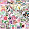 50 adesivos fofos cor-de-rosa de desenho animado personalizados decorativos para mala, caderno, à prova d'água, removíveis, adesivos não repetitivos