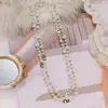 Suéter de Cadena de Perlas en Capas Estilo Francés Versátil y Elegante Collar de Gama Alta para Mujer, Accesorio Largo de Moda y Versátil