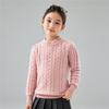 Suéter de Lã Infantil Outono e Inverno Novo Bolinhas Coloridas Padrão Torcido no Corpo Inteiro Meninos e Meninas Gola Alta Meio Grossa Tricô Suéter Quente