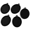 35*25mm Diámetro Interior Piedra de Tiempo Ovalada Base de Aleación Accesorios para Joyería DIY Colgante para Collar C65