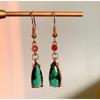 Pendientes Transfronterizos Estilo Castillo Ambulante de Howl para Mujer, Pendientes de Moda con Colgante de Gota de Agua de Cristal Verde al por Mayor