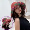 Sombrero de Pescador de Estilo Étnico de Doble Cara para Mujer, Sombrero de Sol de Verano con Ala Ancha, Sombrero de Sol Anti-UV para Viajes