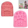 Conto de fadas janela porta flor folha silicone flip cake molde chocolate cartoon ferramentas de panificação H3042
