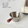 Taza de Extracción de Acero Inoxidable 304 Transfronteriza con Mango de Nogal, Taza Medidora de Espresso con Escala, Taza de Onzas Líquidas