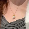 Sombrero de Navidad Estilo Mismo que el Libro Rojo Colgante de Estrella y Perla Diseño de Nicho de Alta Gama Collar de Estilo Francés para Mujer