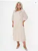 Roupão Feminino Amazon Transfronteiriço Aliexpress Vestido de Cor Sólida 2025 Vestido Estampado Irregular Falso Duas Peças