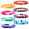 Pulsera de Ágata Cuadrada Morada Joyería Transfronteriza Pulsera de Ágata de Colores Café Amarillo Limón Joyería al por Mayor