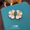 Pendientes Únicos de Flor de Esmalte Colorido Pendientes Elegantes de Gama Alta de Nicho Pendientes Únicos Suaves y Dulces