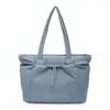 Bolsa de ombro acolchoada de grande capacidade estilo coreano para outono e inverno, para estudantes, adequada para aula, deslocamento casual, bolsa tote versátil