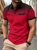 2026 Cross Amazon Verão Masculino Nova Camisa Polo Estampada em Degradê com Bolinhas Manga Curta Camiseta Esportiva Masculina