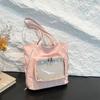 Corea del Sur Ins Bolsa de Clase para Estudiantes de Gran Capacidad Bolsa Transparente para el Dolor Bolso de Hombro Cruzado Estilo Japonés Harajuku Antiguo para Chica