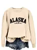 Amazon Estación Independiente Cuello Redondo Simple Casual Manga Larga Amazon ALASKA Sudadera Holgada Wish