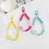 Cadena de Cuentas de Conejito Llavero Colgante Decoración para Bolsa de Auriculares Bluetooth Fresco Pequeño Color Sólido Cuentas Accesorios para Automóvil