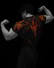Breathedivinity Osso de Dragão Venenoso Secagem Rápida Manga Curta Fitness Esportes Modelador Camisa de Compressão para Homens e Mulheres