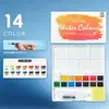 Caixa de pigmento em aquarela sólida transfronteiriça portátil terno em pó pintura para bolo em pó pintado à mão pintado à mão para bolo em aquarela pintura em aquarela atacado
