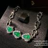 Nuevo Collar de Calabaza Fulu de Cristal Shuimoyu Estilo Chino Poder Mismo Estilo Calcedonia Verde Zircón Pulsera de Calabaza