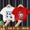 Camiseta de Manga Corta de Algodón Puro para Niños, Tallas Mediana y Grande, Nuevo Estilo Verano 2026, Top Elegante con Estampado de Dibujos Animados