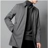 Chaqueta cortavientos ligera de seda de lujo para hombre, de alta gama, con solapa sencilla, corte entallado y longitud media, para otoño e invierno.