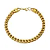 Pulsera Cubana de Acero Inoxidable Hip-Hop Transfronteriza, Pulsera Pulida por Ambos Lados, Pulsera de Acero de Titanio Estilo Punk de Alta Gama para Hombres y Mujeres