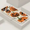 Capa de celular de cobertura total para iPhone 17, estilo europeu e americano, com grafite de rosto de fantasma e abóbora para Halloween, capa protetora fosca para 18 Pro
