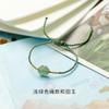 Pulsera de mano de trébol de cuatro hojas y jade Hetian para mujer, pulsera simple y clara tejida a mano, joyería para regalos de cumpleaños para novias, venta al por mayor