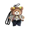 Suéter de Dibujos Animados, Jeans, Pasador, Osito, Llavero de Coche Creativo, Muñeco de Peluche Lindo, Encanto Adorable para Bolsa