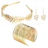 El Lugar Más Popular de Amazon Moda Retro Exquisitos Accesorios de Novia Diadema de Perlas con Hojas Pendientes Pulsera Collar