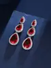 Pendientes Europeos de Lujo Ligero con Zirconia en Forma de Gota de Agua, Pendientes Largos con Borlas Estilo Hada, Accesorios para Vestidos de Novia y de Noche